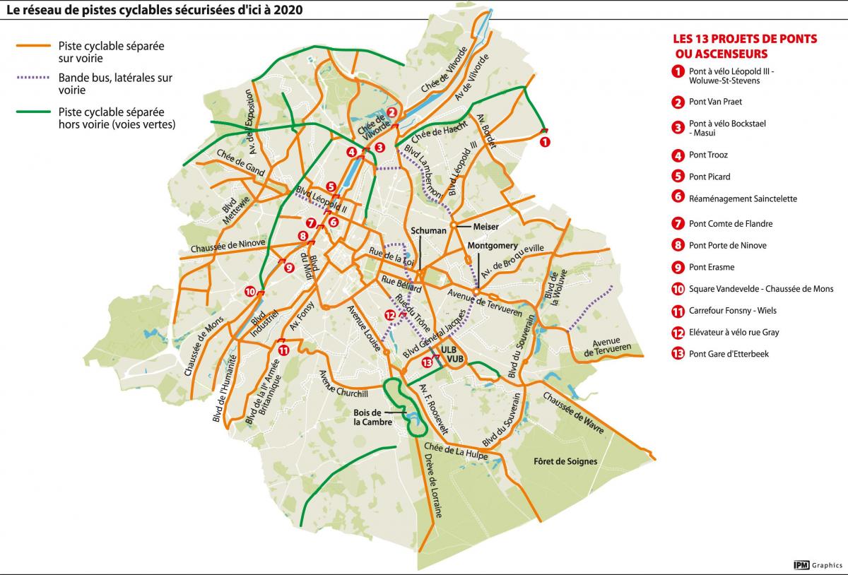 ブリュッセルバイクレーンマップ